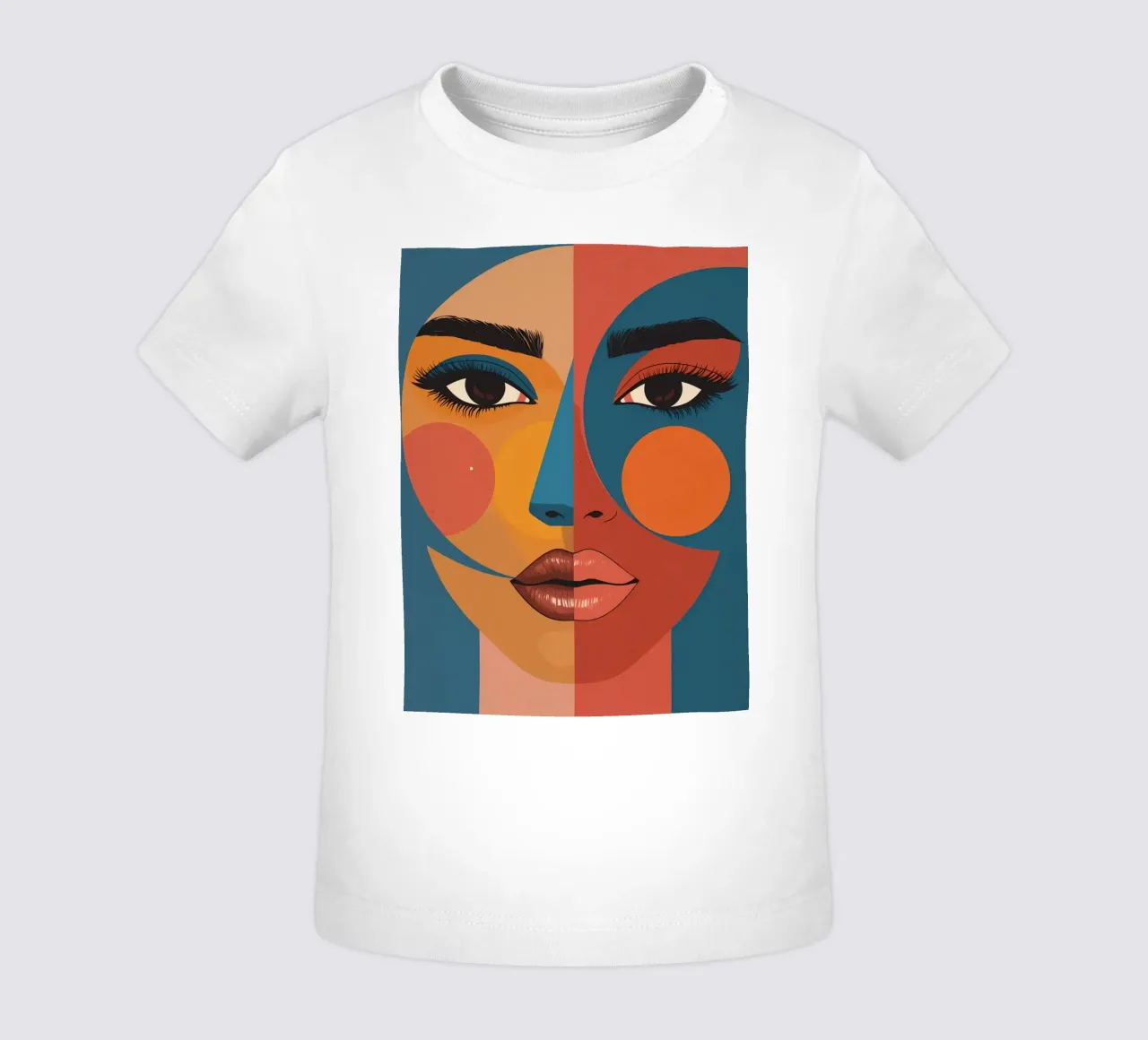 Ritratto astratto diviso da forme geometriche e colore maglietta neonato da DesignDoodle