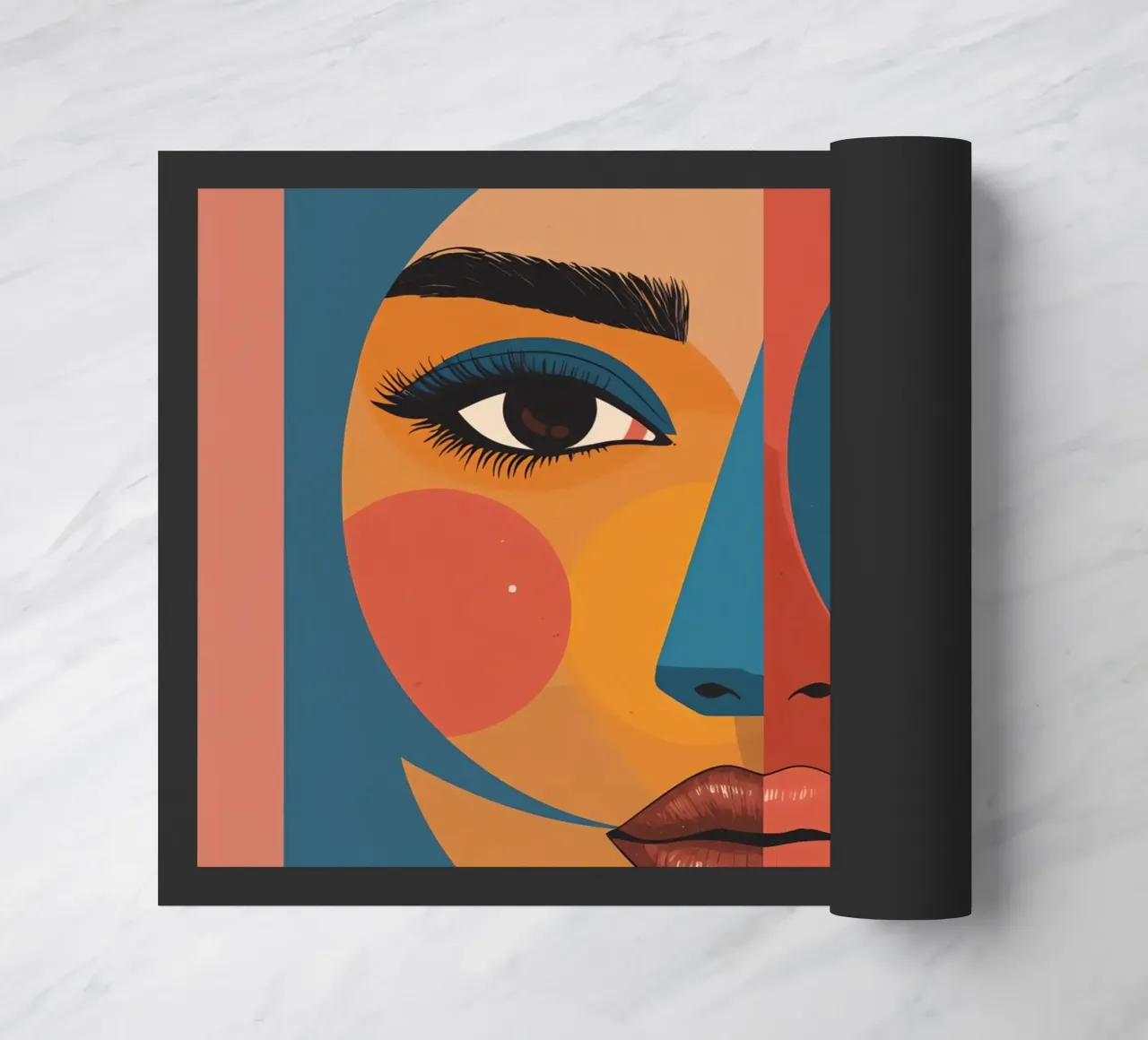 Ritratto astratto diviso da forme geometriche e colore zerbino da DesignDoodle