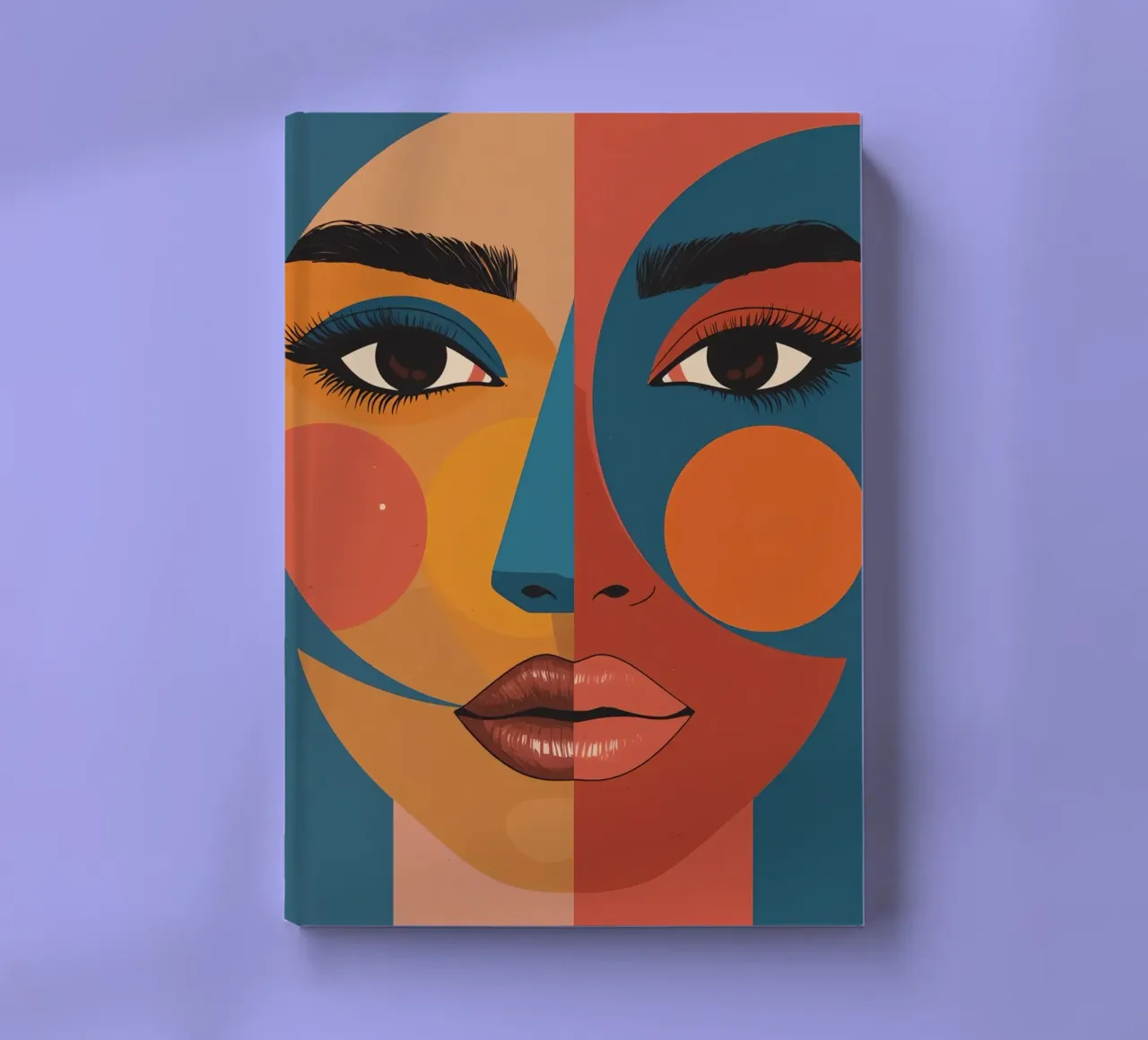 Abstract Portrait Divided by Geometric Shapes and Color notebook by DesignDoodle