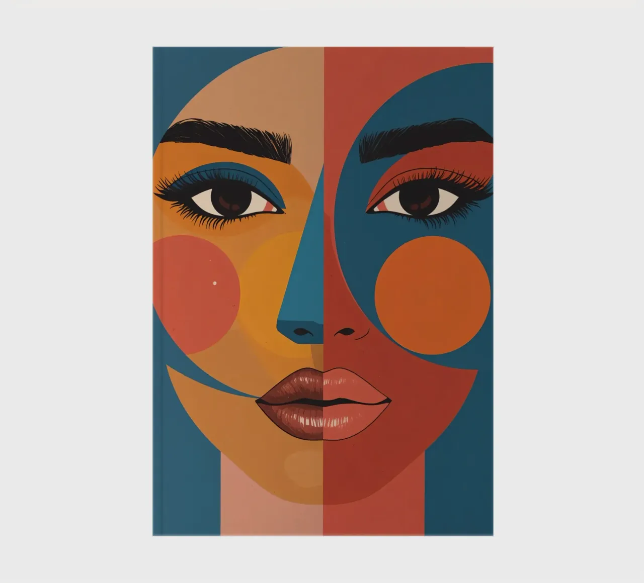 Abstract Portrait Divided by Geometric Shapes and Color notebook by DesignDoodle