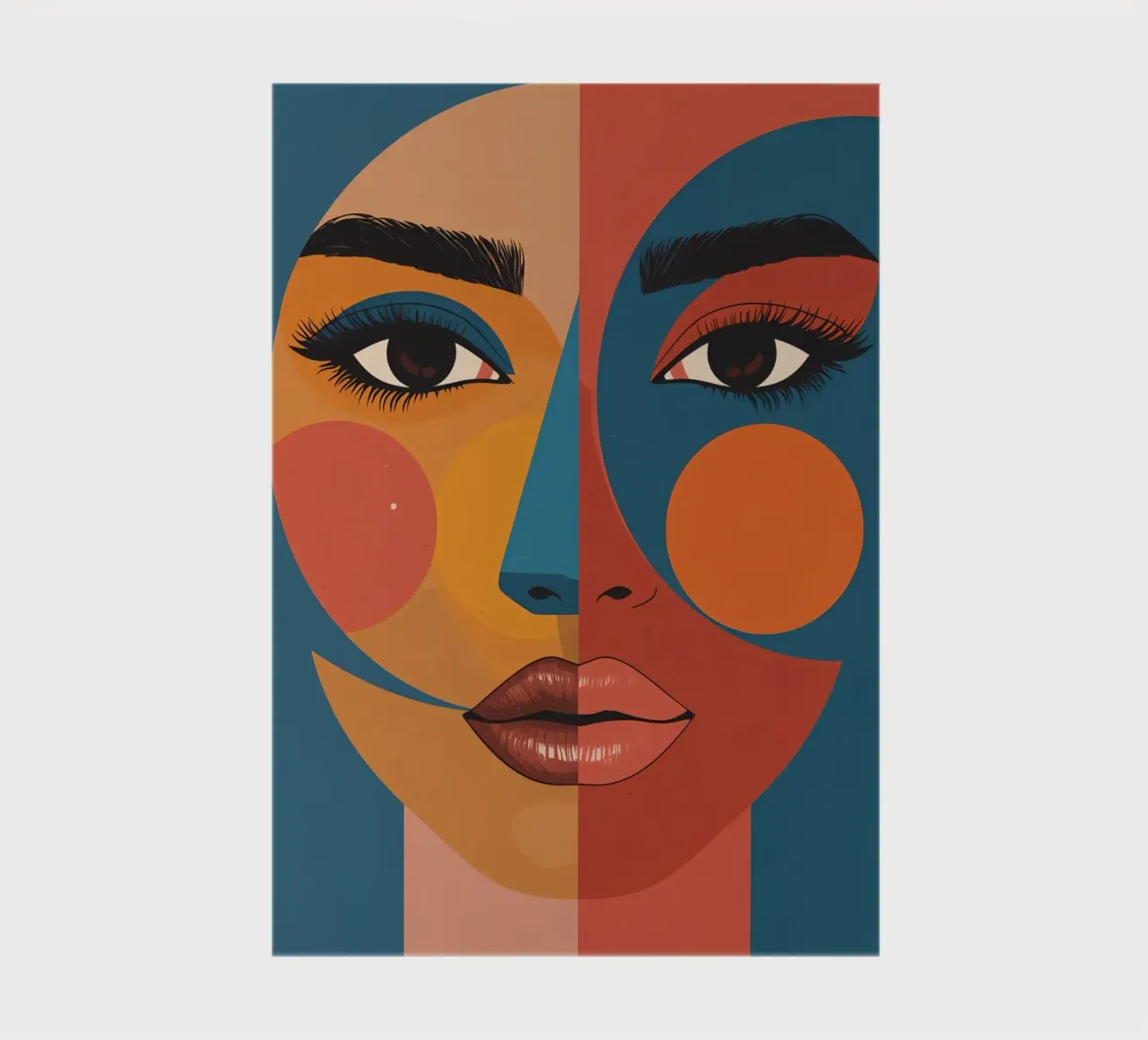Abstract Portrait Divided by Geometric Shapes and Color notebook by DesignDoodle
