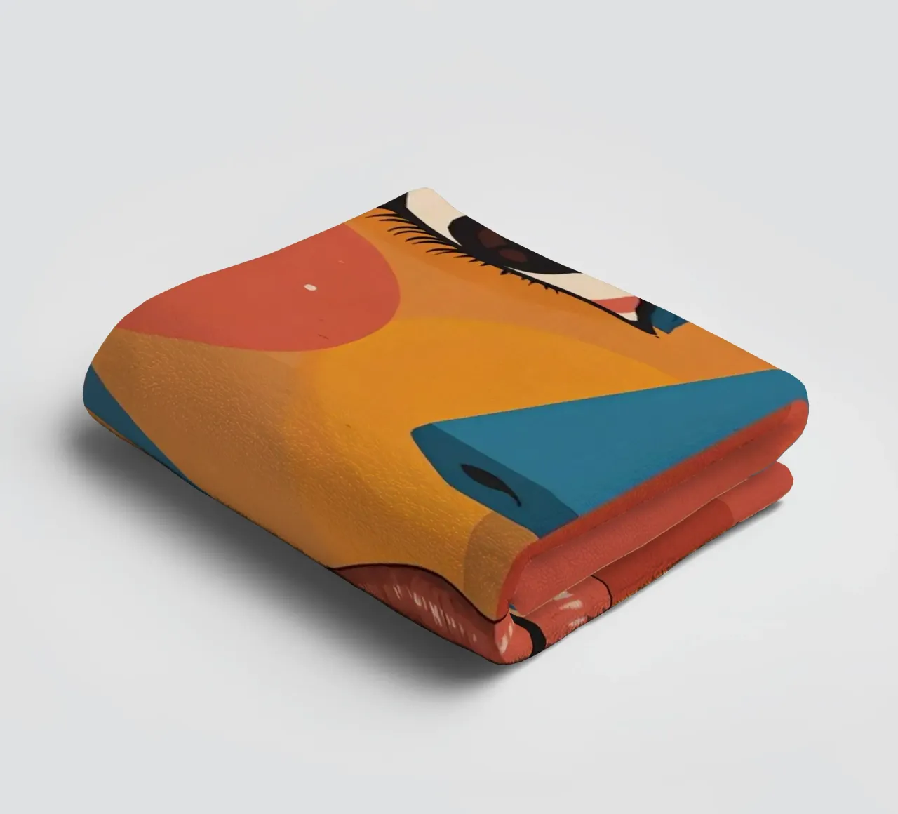 Ritratto astratto diviso da forme geometriche e colore asciugamano da bagno da DesignDoodle