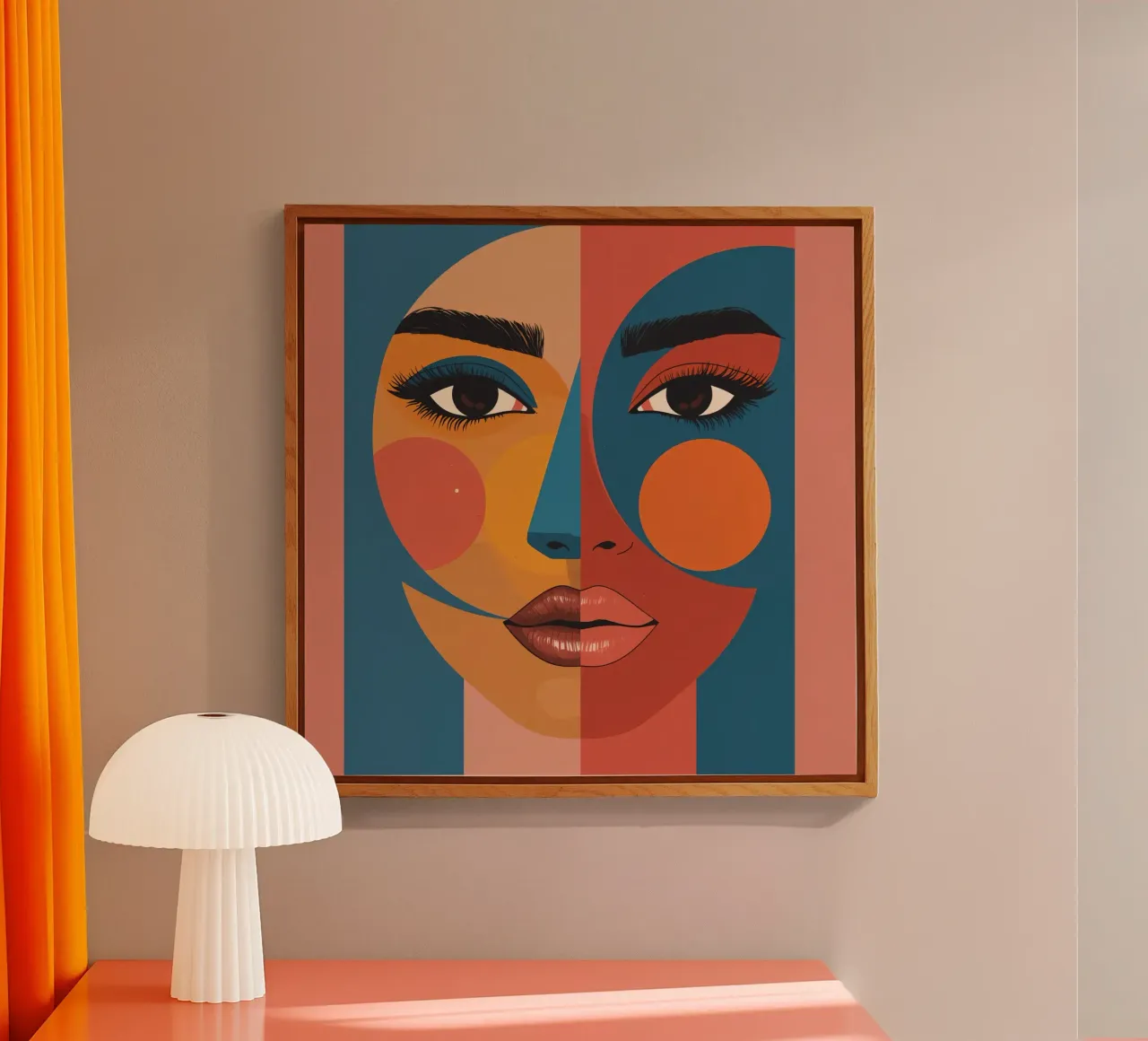 Ritratto astratto diviso da forme geometriche e colore plexiglass da DesignDoodle