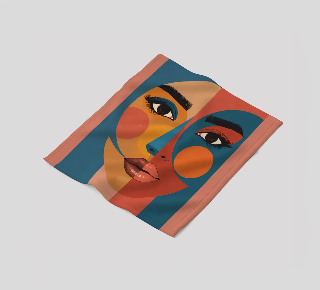 Ritratto astratto diviso da forme geometriche e colore coperta in pile da DesignDoodle