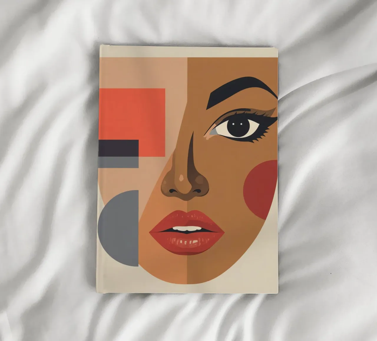 Abstract Portrait Geometric Shapes and a Woman's Face notebook by DesignDoodle