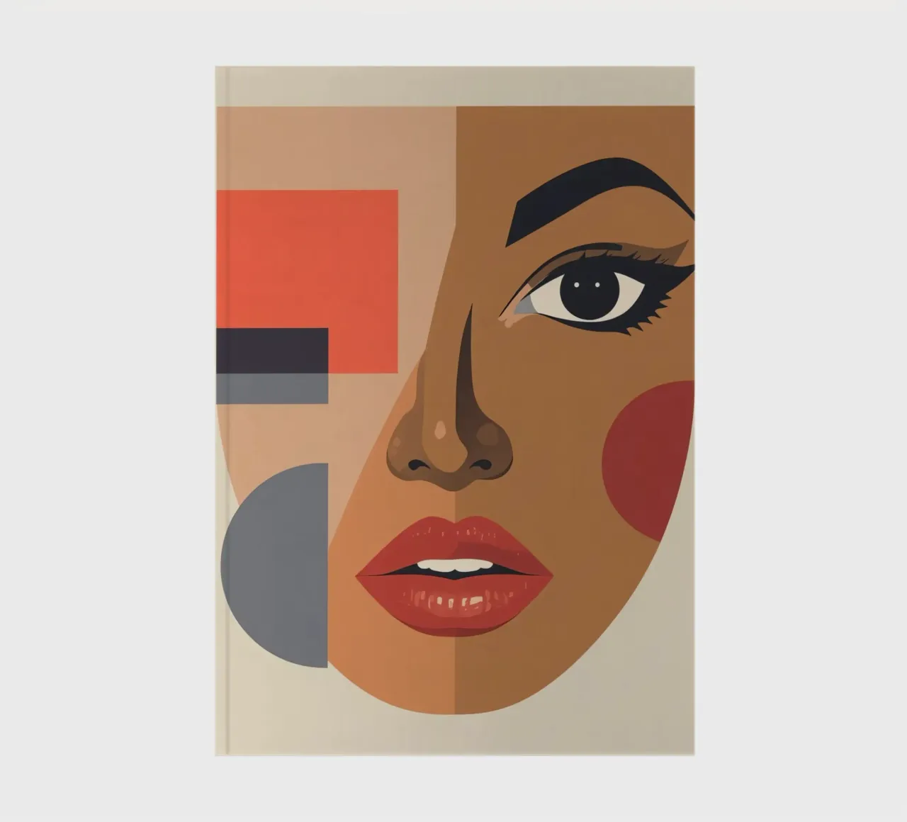 Abstract Portrait Geometric Shapes and a Woman's Face notebook by DesignDoodle