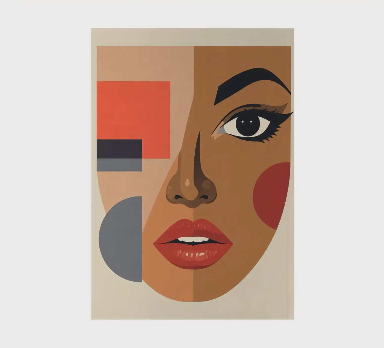 Abstract Portrait Geometric Shapes and a Woman's Face notebook by DesignDoodle