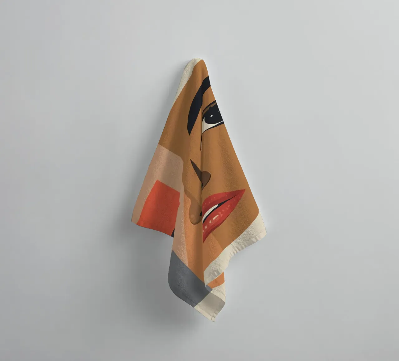 Abstract Portrait Geometric Shapes and a Woman's Face towel by DesignDoodle