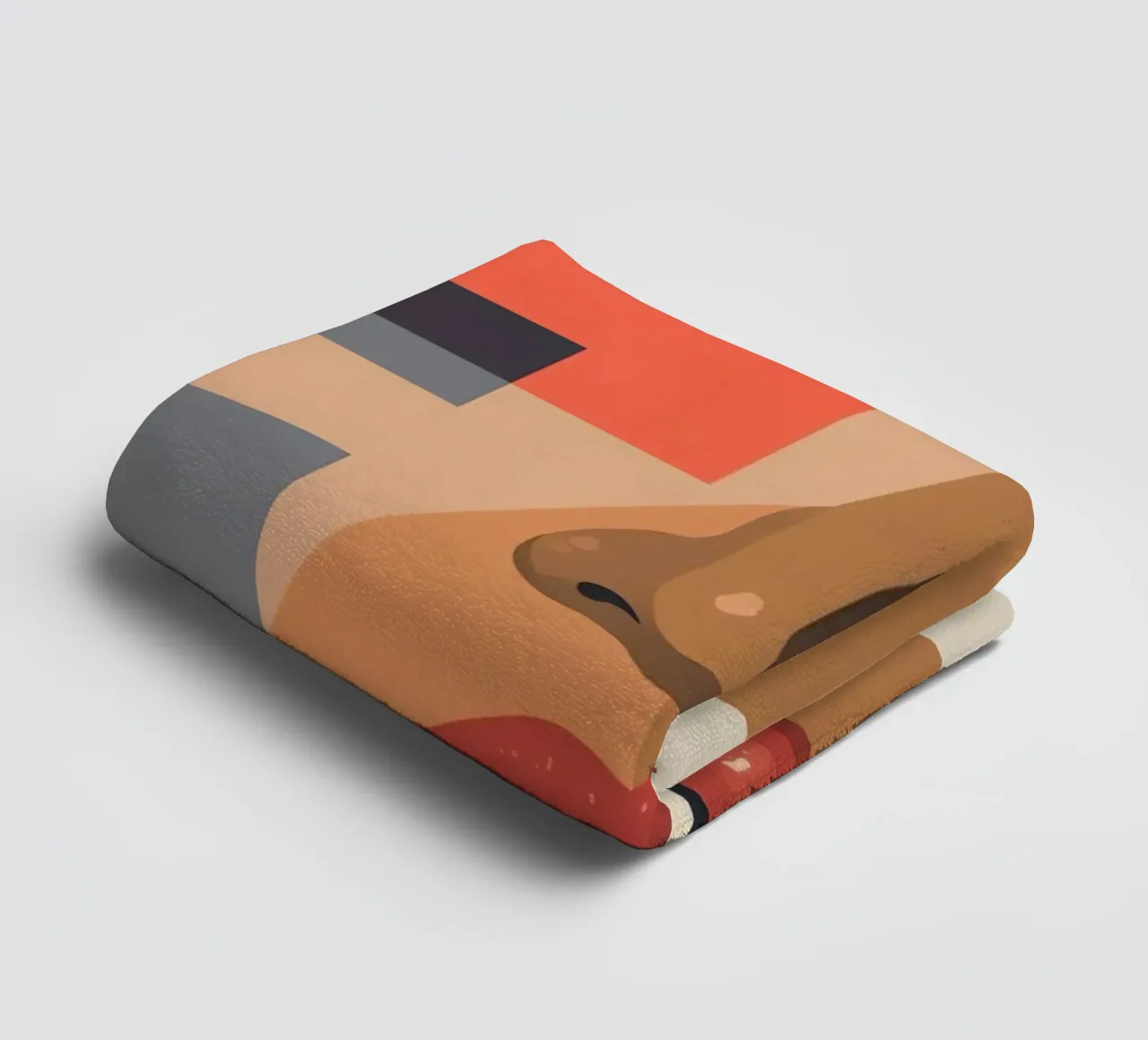 Abstract Portrait Geometric Shapes and a Woman's Face towel by DesignDoodle
