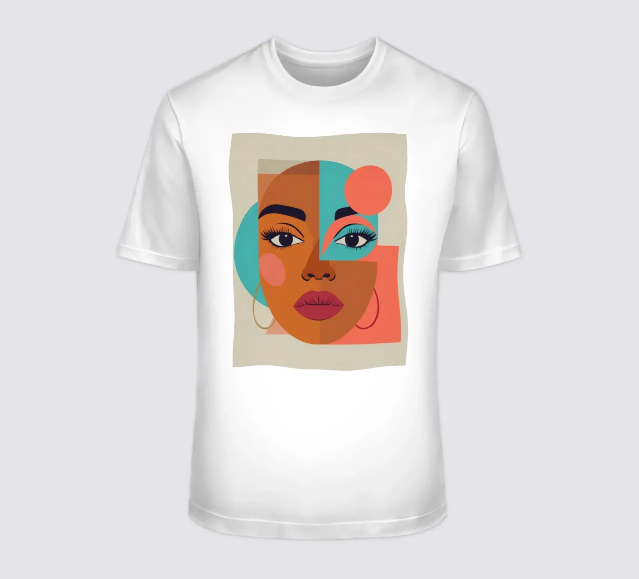 Ritratto astratto di donna con forme geometriche e caldo t-shirt da DesignDoodle