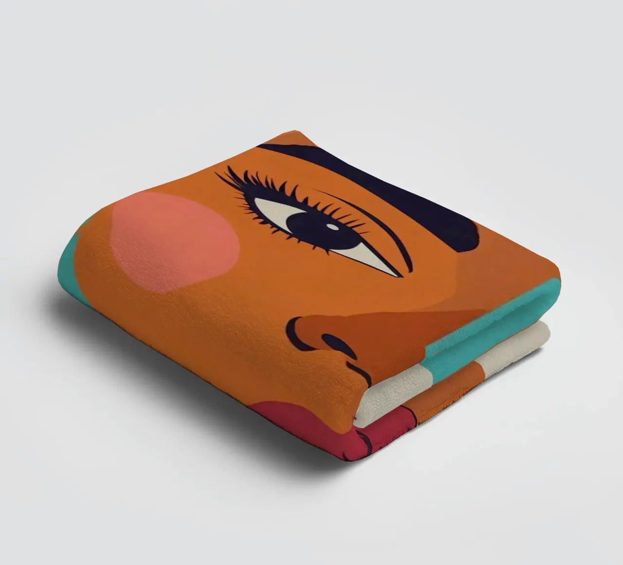 Ritratto astratto di donna con forme geometriche e caldo asciugamano da bagno da DesignDoodle