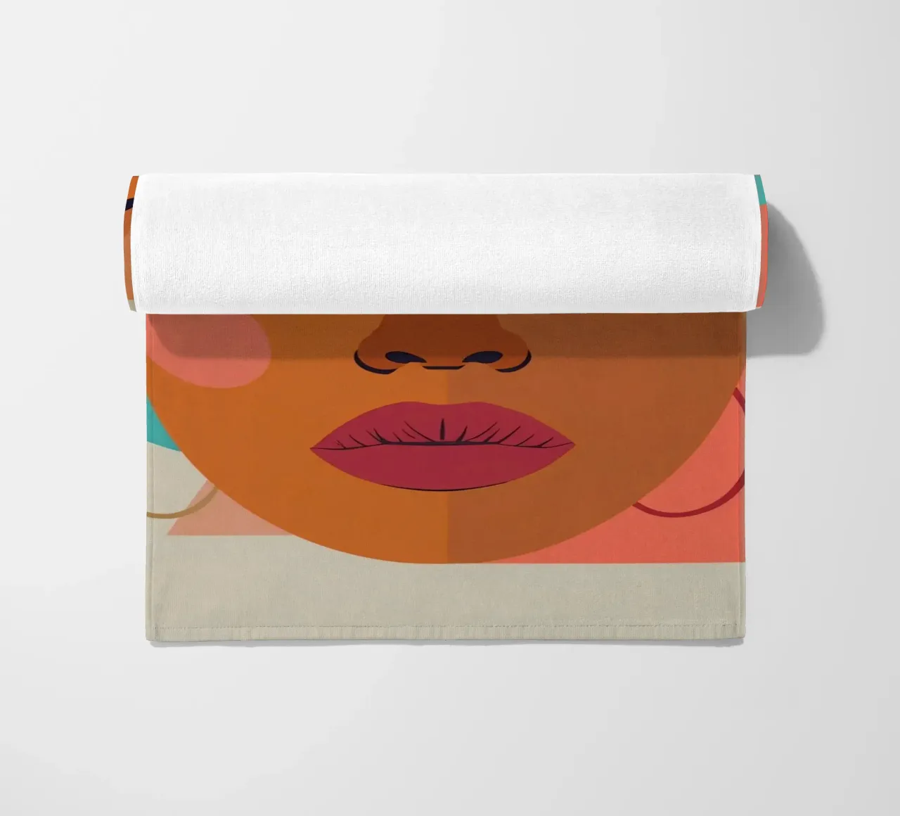 Ritratto astratto di donna con forme geometriche e caldo telo mare da DesignDoodle