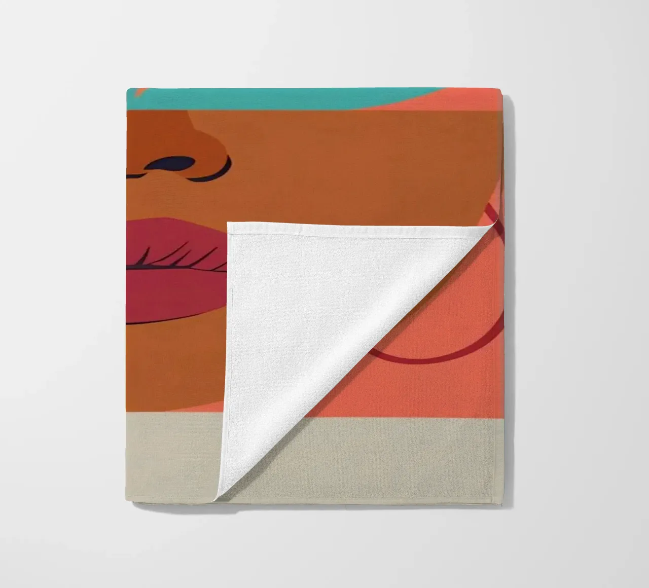Ritratto astratto di donna con forme geometriche e caldo telo mare da DesignDoodle