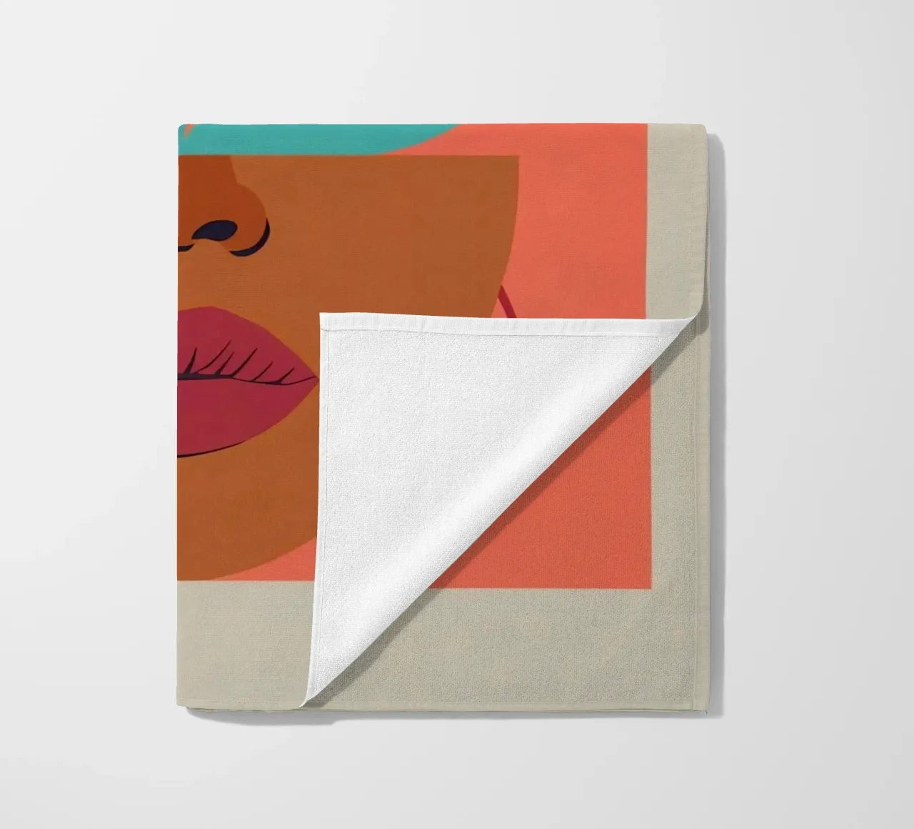 Ritratto astratto di donna con forme geometriche e caldo telo mare da DesignDoodle