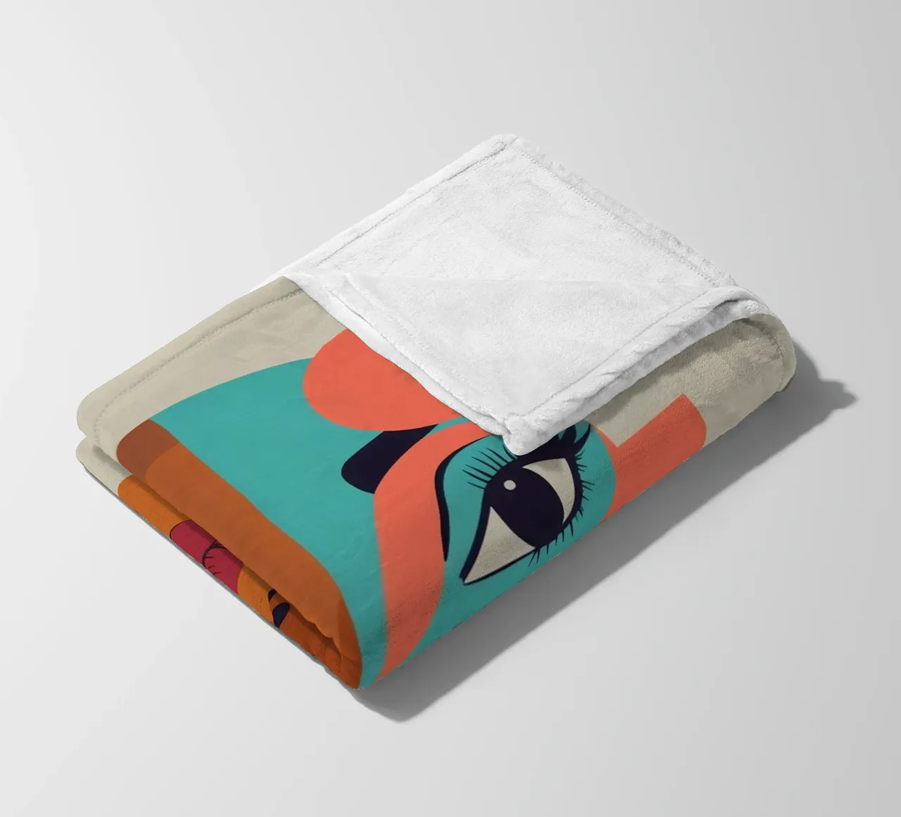 Ritratto astratto di donna con forme geometriche e caldo coperta in pile da DesignDoodle