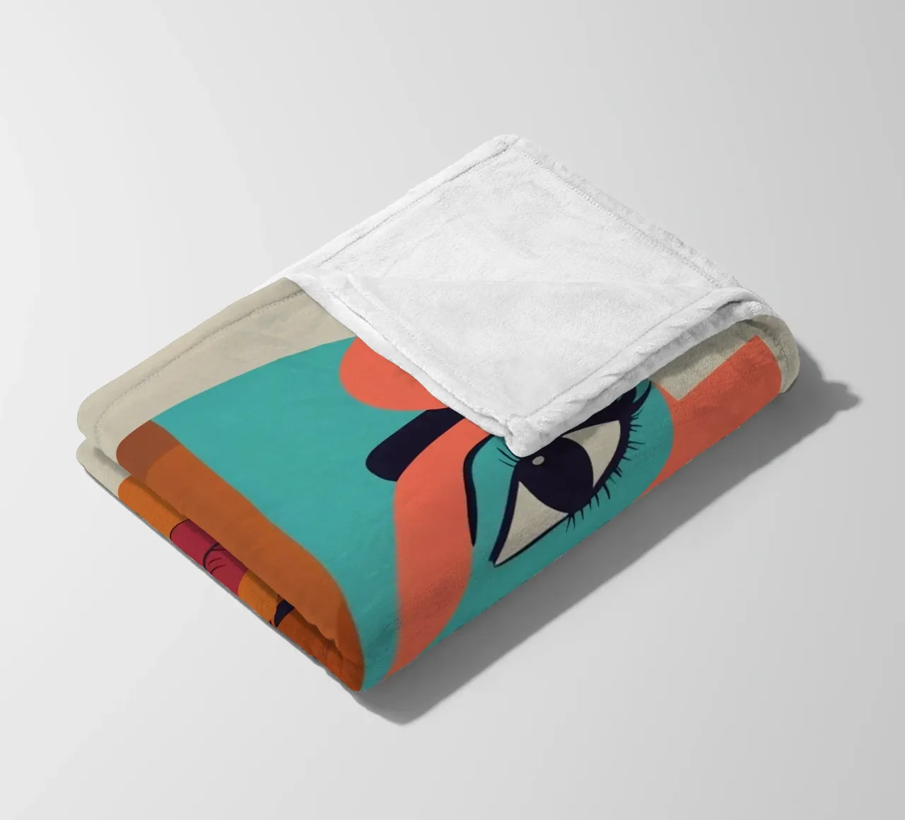 Ritratto astratto di donna con forme geometriche e caldo coperta in pile da DesignDoodle