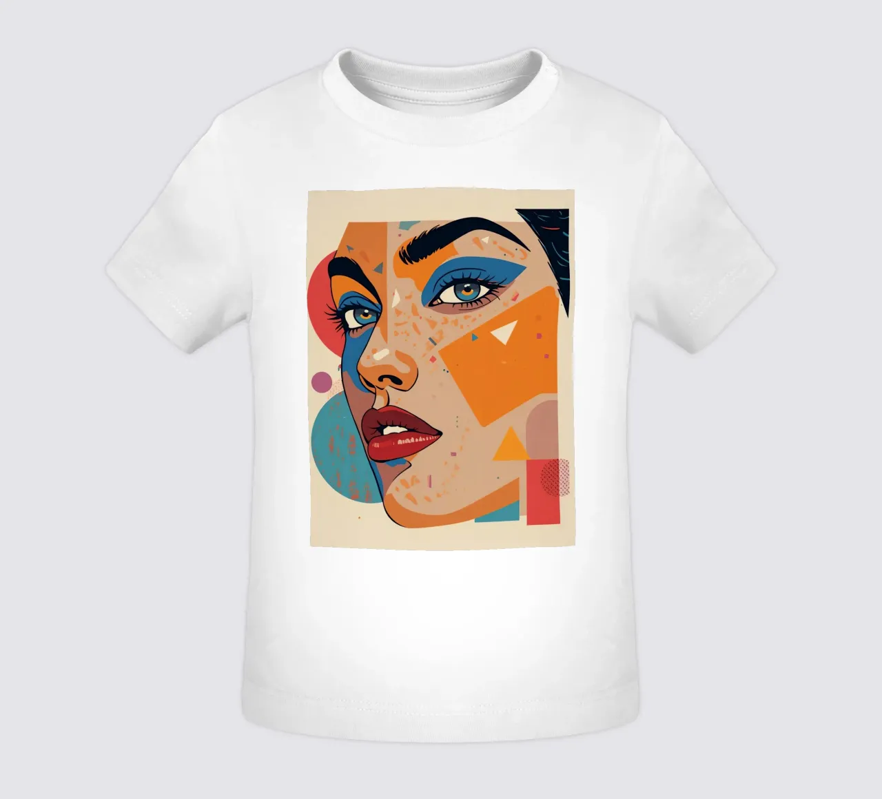 Ritratto astratto con forme geometriche e colori vivaci maglietta neonato da DesignDoodle