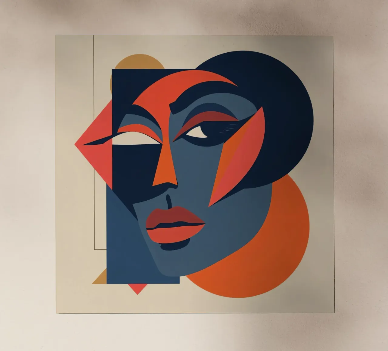 Ritratto astratto con forme geometriche, Arte moderna pellicola backlit da DesignDoodle