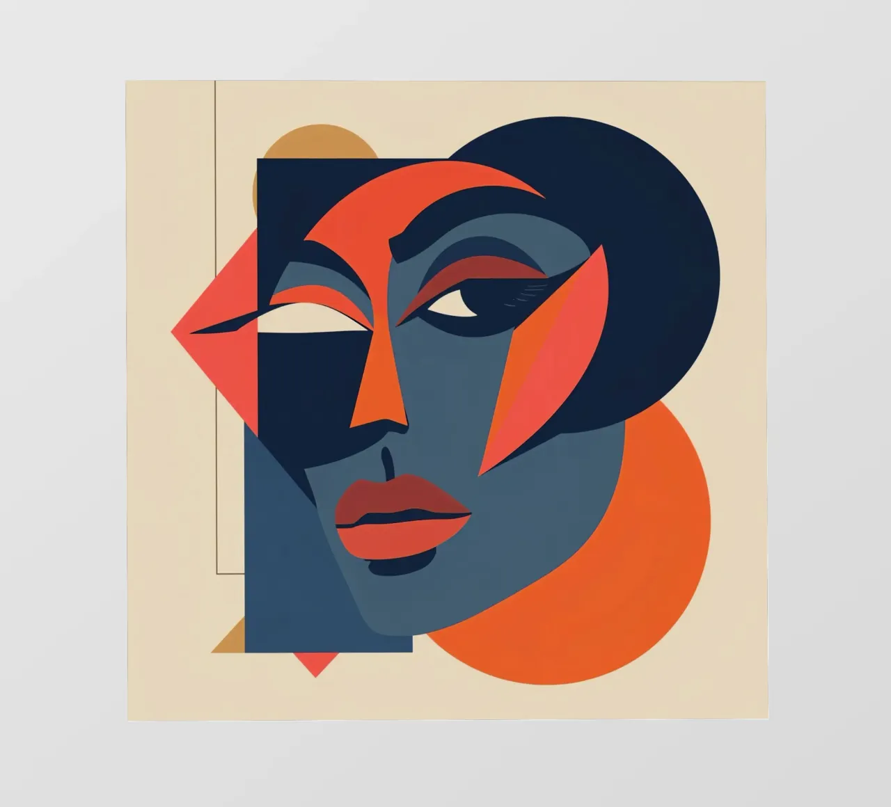 Ritratto astratto con forme geometriche, Arte moderna pellicola backlit da DesignDoodle