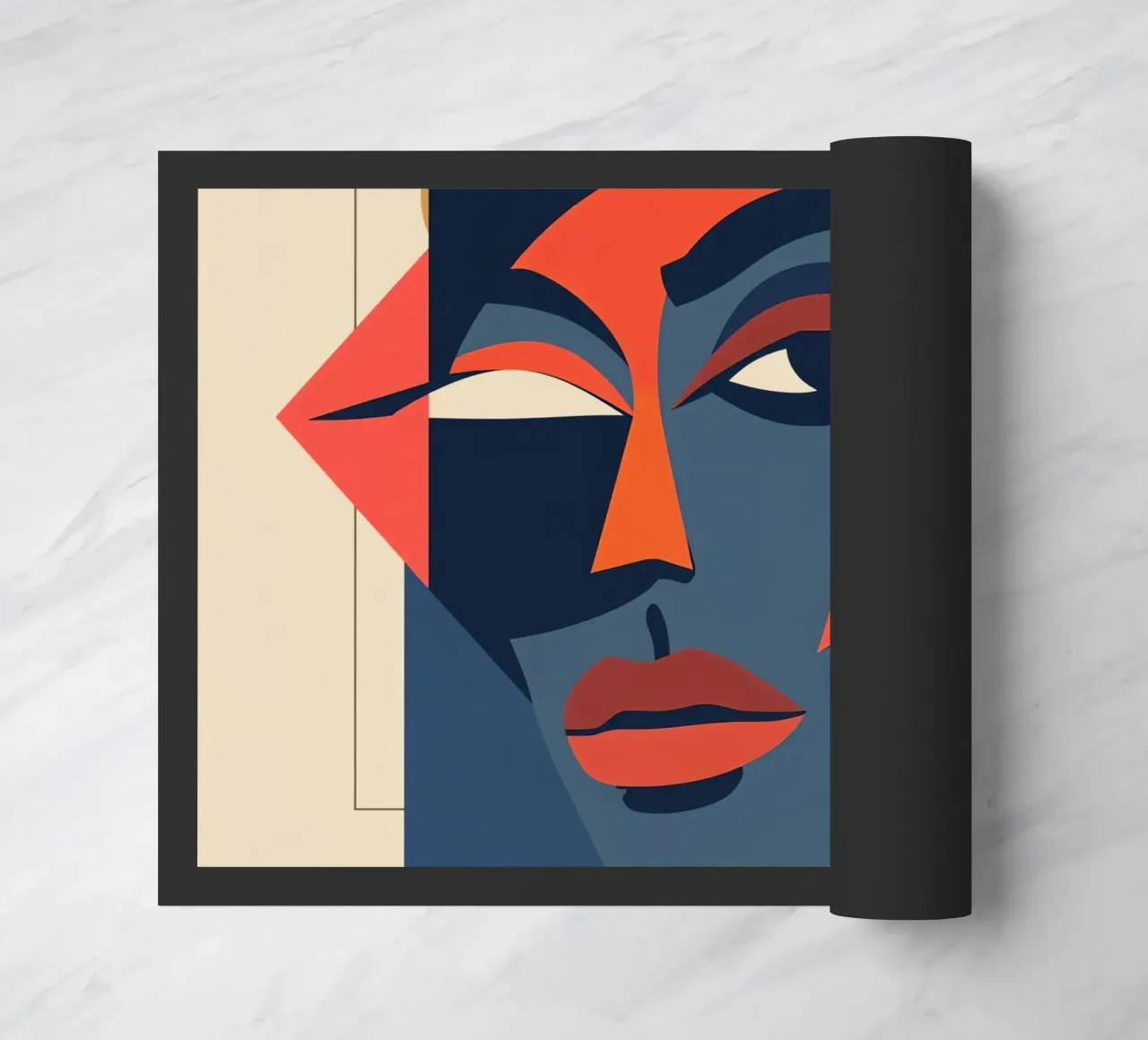 Ritratto astratto con forme geometriche, Arte moderna zerbino da DesignDoodle