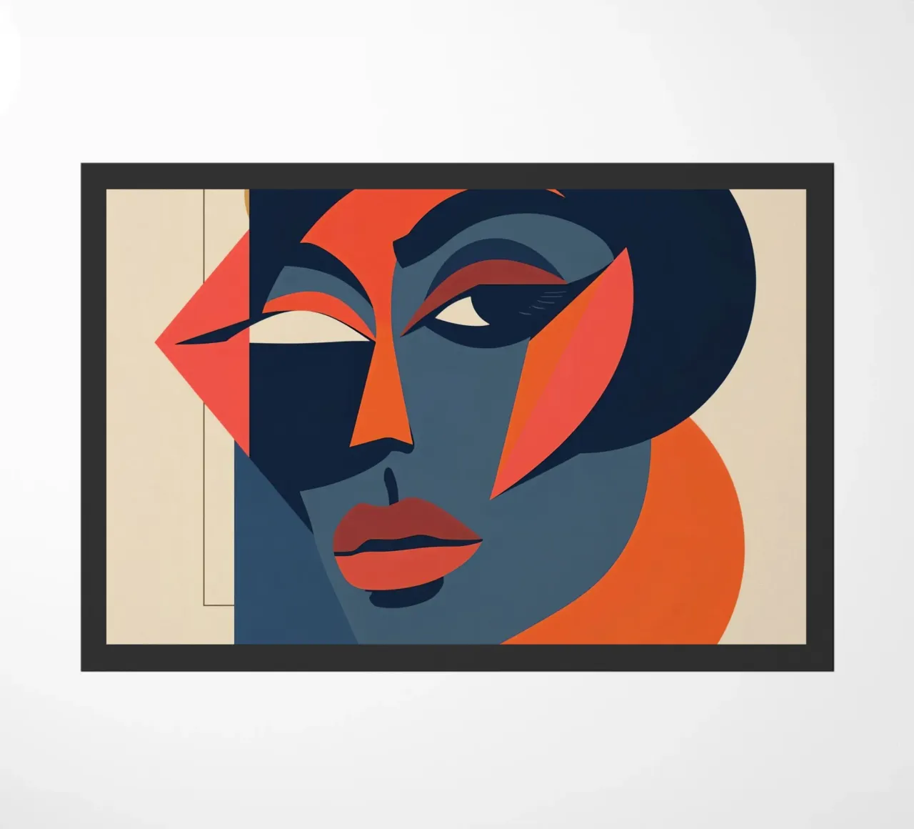 Ritratto astratto con forme geometriche, Arte moderna zerbino da DesignDoodle