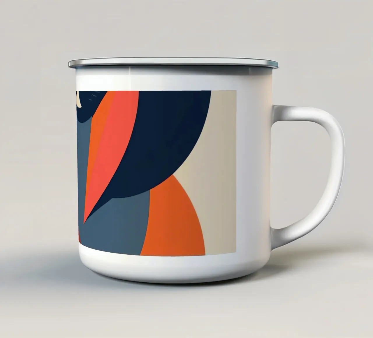 Ritratto astratto con forme geometriche, Arte moderna tazza in smalto da DesignDoodle