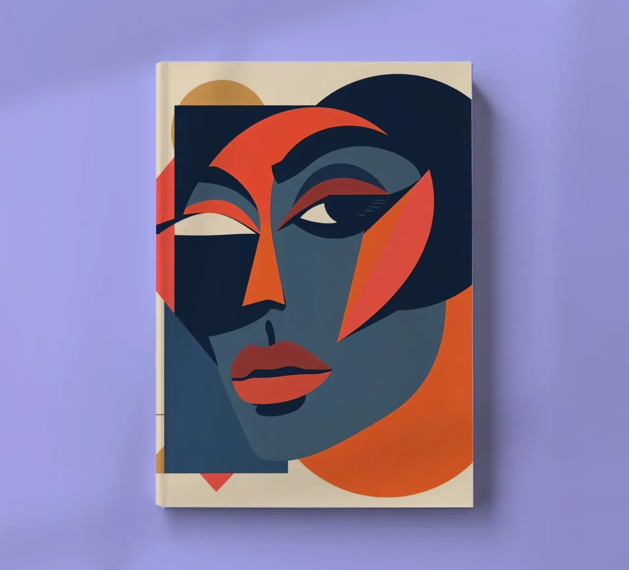 Abstract Portrait with Geometric Shapes, Modern Art notebook by DesignDoodle