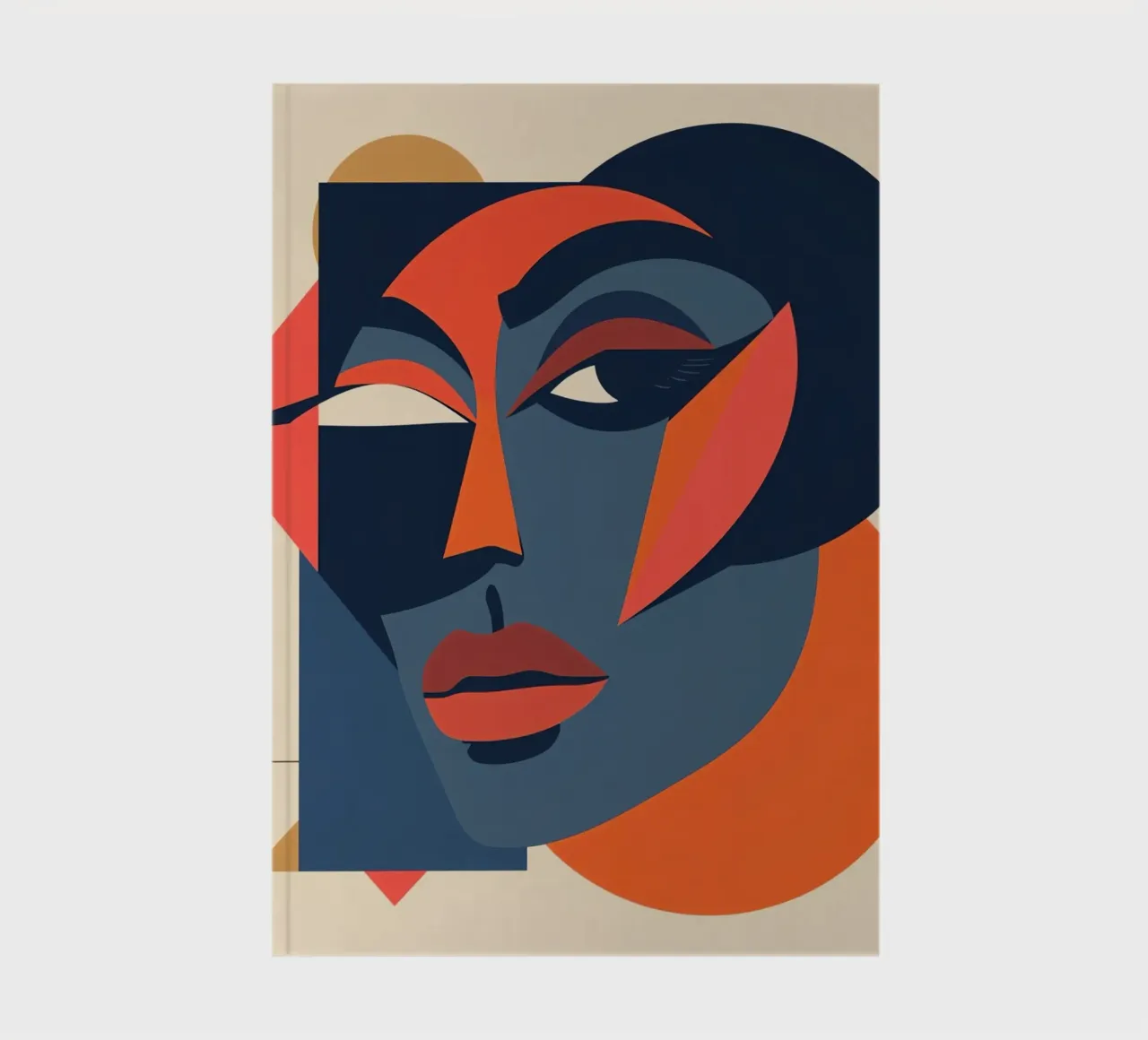 Abstract Portrait with Geometric Shapes, Modern Art notebook by DesignDoodle