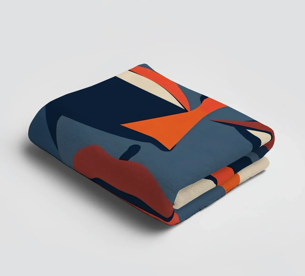 Abstract Portrait with Geometric Shapes, Modern Art towel by DesignDoodle