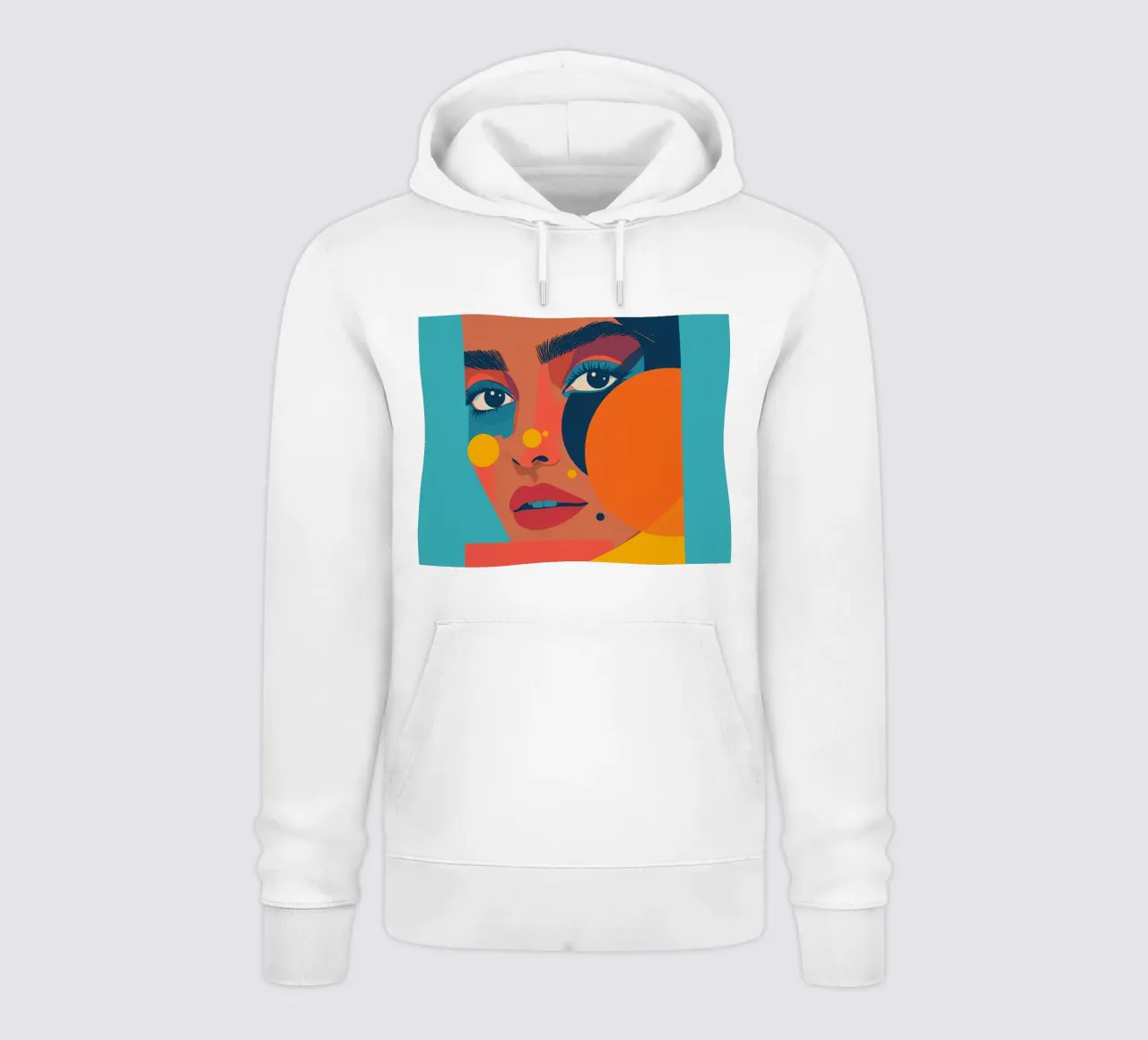 Ritratto astratto di donna con forme geometriche e colore piatto felpa con cappuccio da DesignDoodle