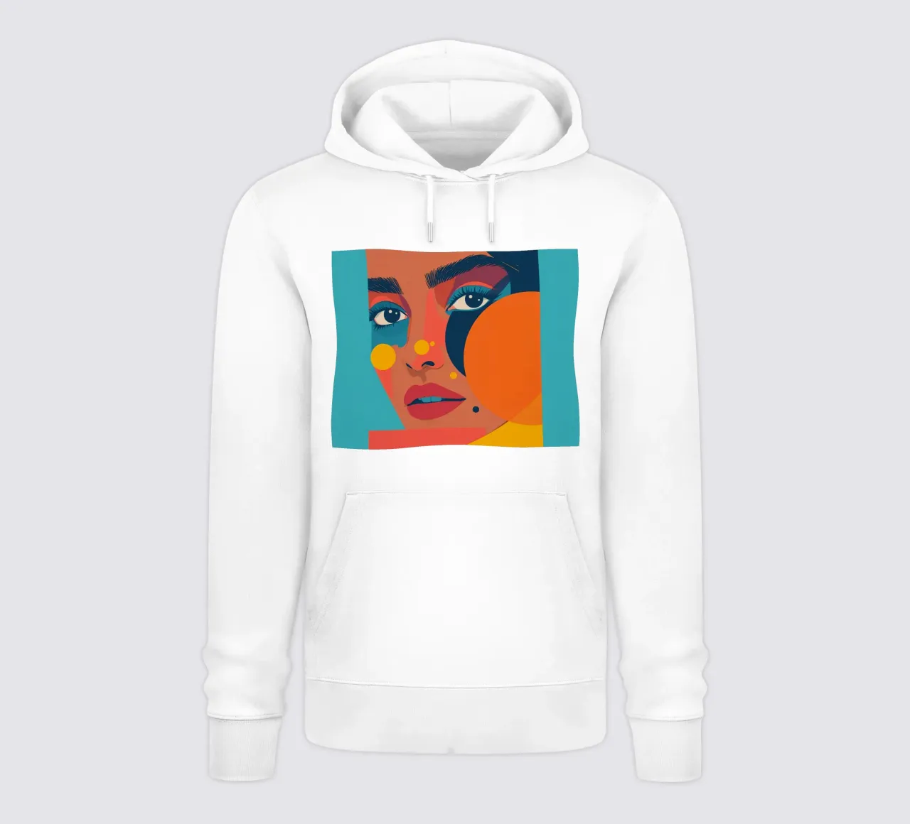 Ritratto astratto di donna con forme geometriche e colore piatto felpa con cappuccio da DesignDoodle