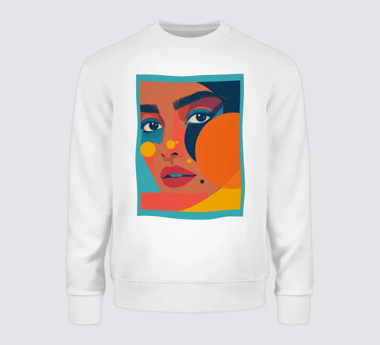 Ritratto astratto di donna con forme geometriche e colore piatto felpa da DesignDoodle