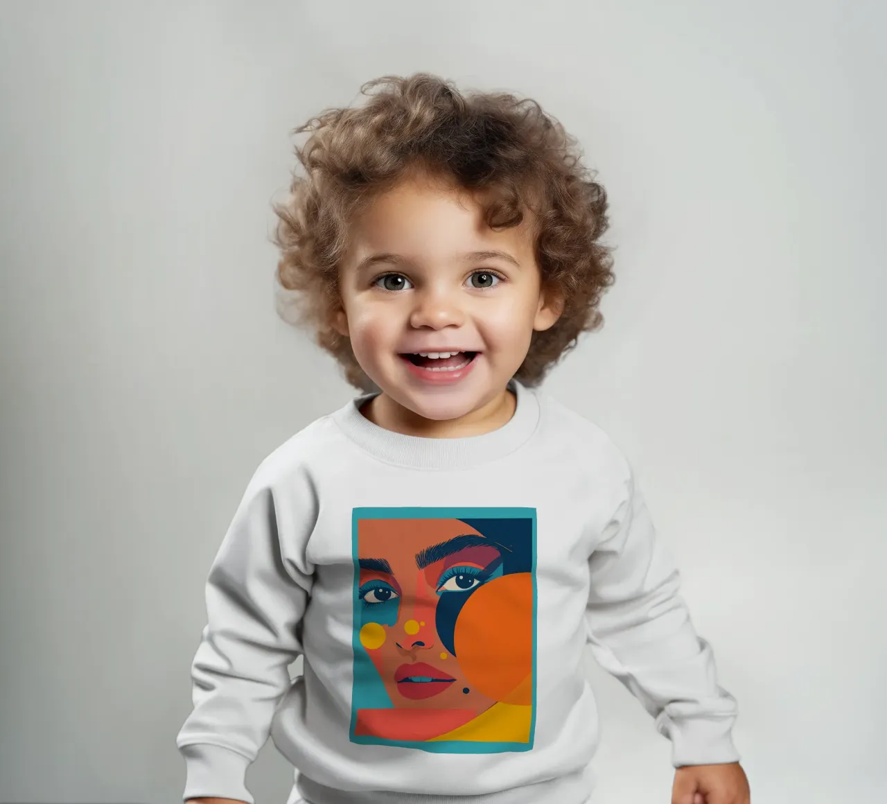 Ritratto astratto di donna con forme geometriche e colore piatto felpa neonato da DesignDoodle