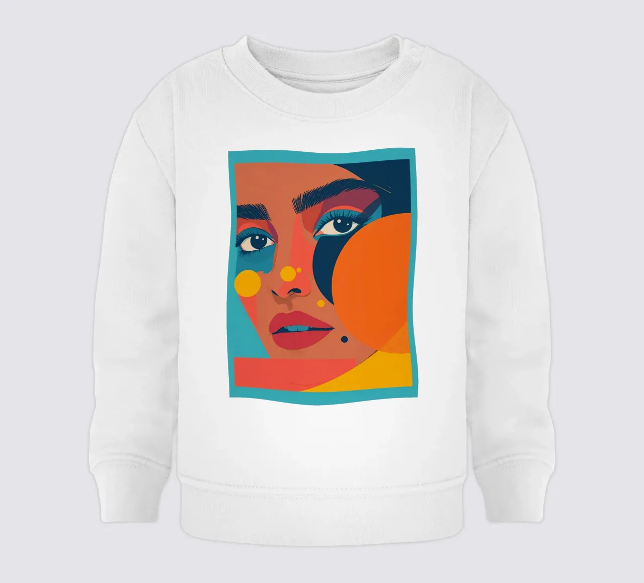 Ritratto astratto di donna con forme geometriche e colore piatto felpa neonato da DesignDoodle