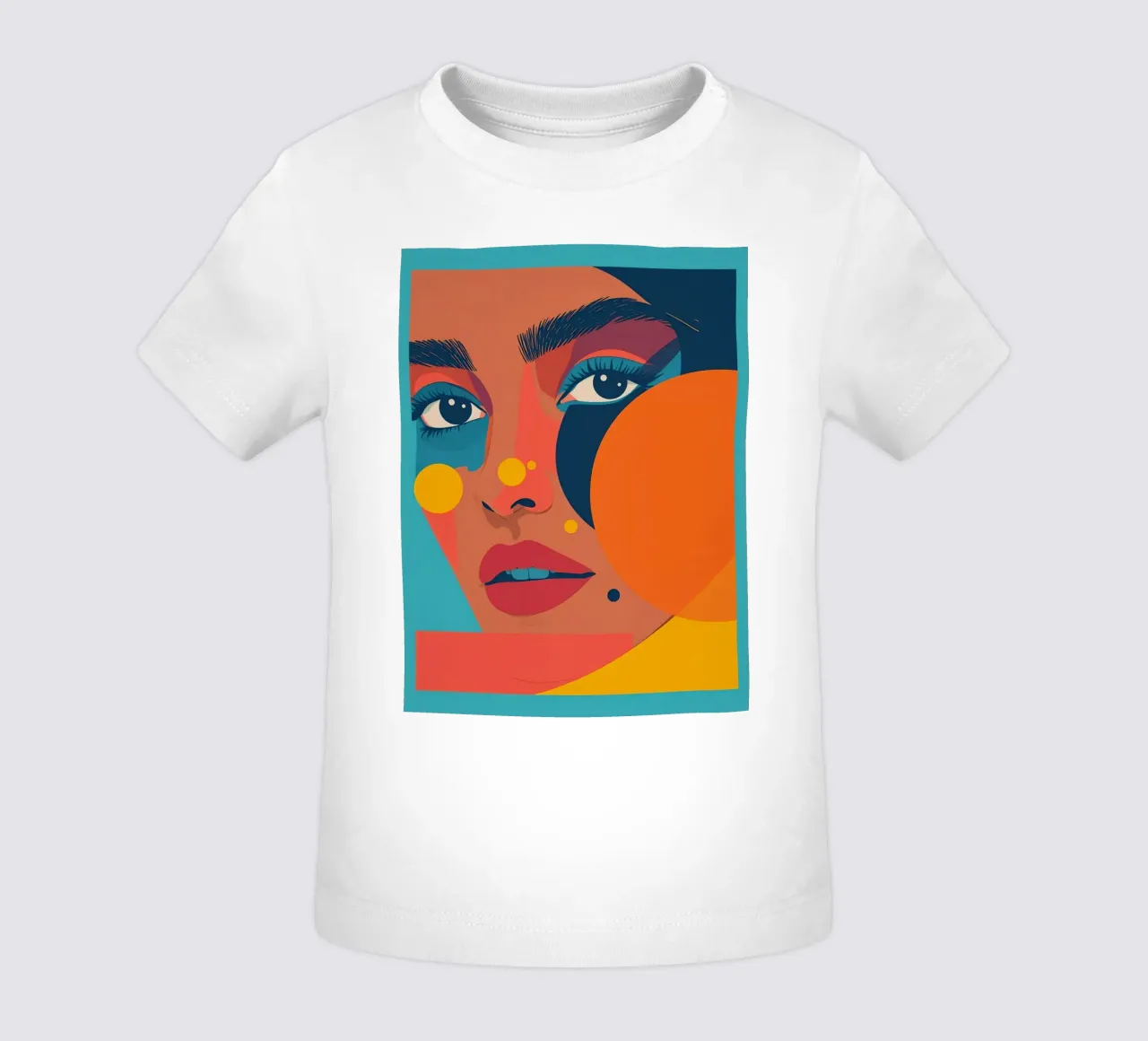 Ritratto astratto di donna con forme geometriche e colore piatto maglietta neonato da DesignDoodle