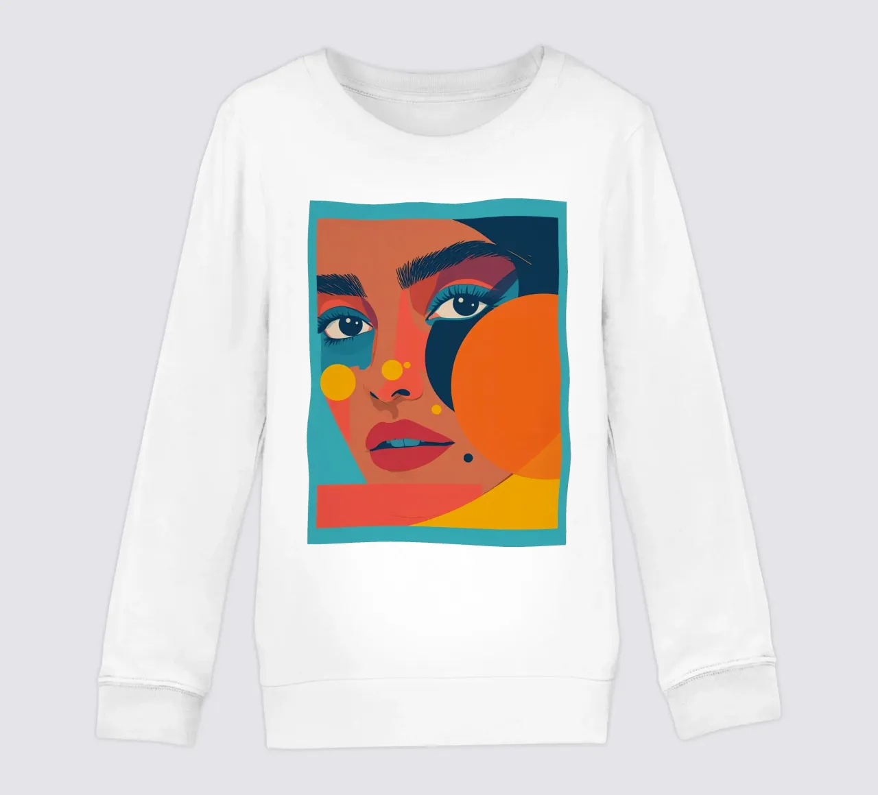 Ritratto astratto di donna con forme geometriche e colore piatto felpa bambino da DesignDoodle
