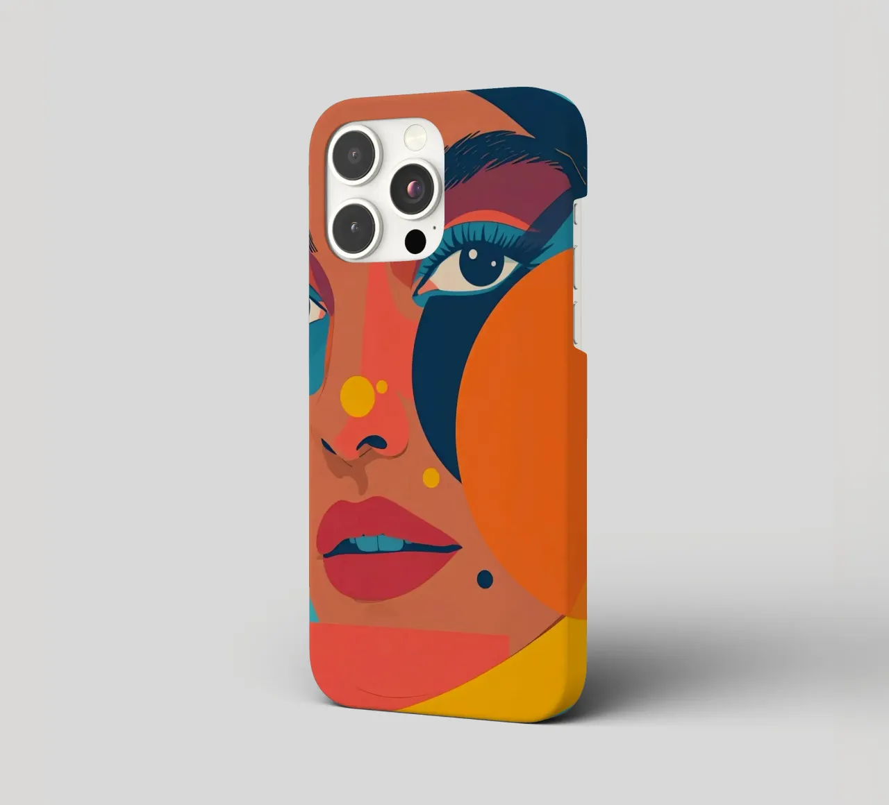 Ritratto astratto di donna con forme geometriche e colore piatto cover iphone da DesignDoodle