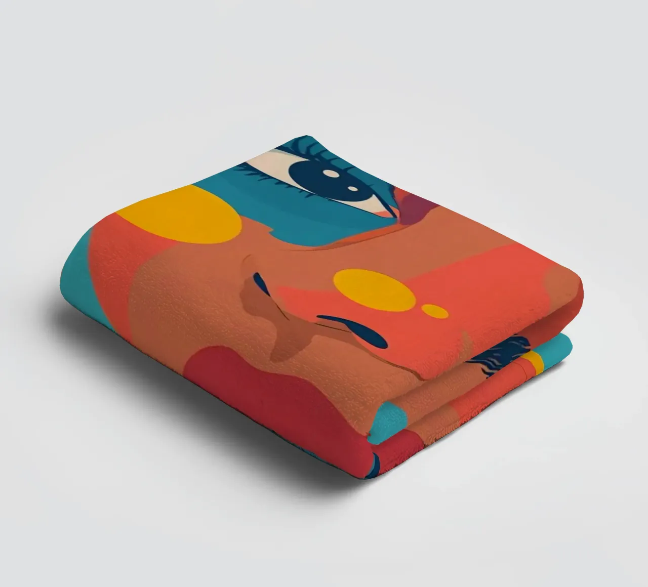 Ritratto astratto di donna con forme geometriche e colore piatto asciugamano da bagno da DesignDoodle