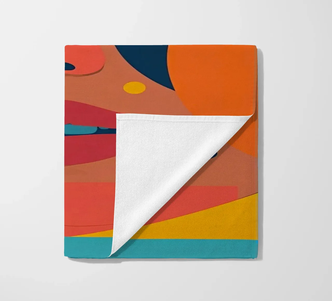 Ritratto astratto di donna con forme geometriche e colore piatto telo mare da DesignDoodle