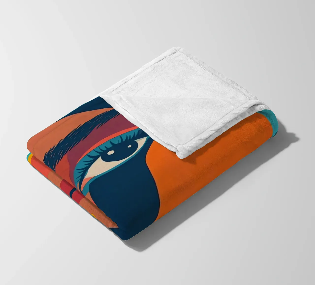 Ritratto astratto di donna con forme geometriche e colore piatto coperta in pile da DesignDoodle