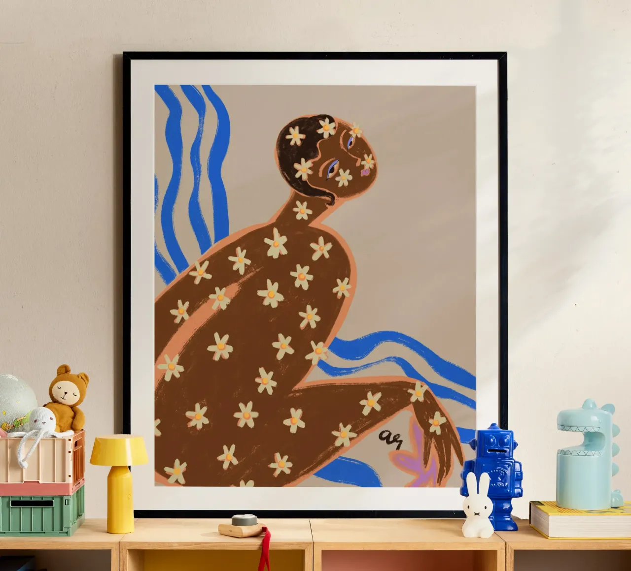 Blooming Daisy poster con telaio in plastica da Arty Guava