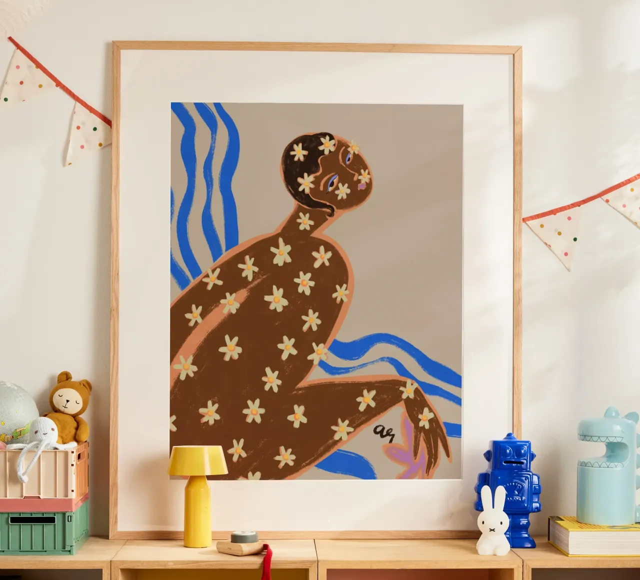 Blooming Daisy poster con telaio in plastica da Arty Guava