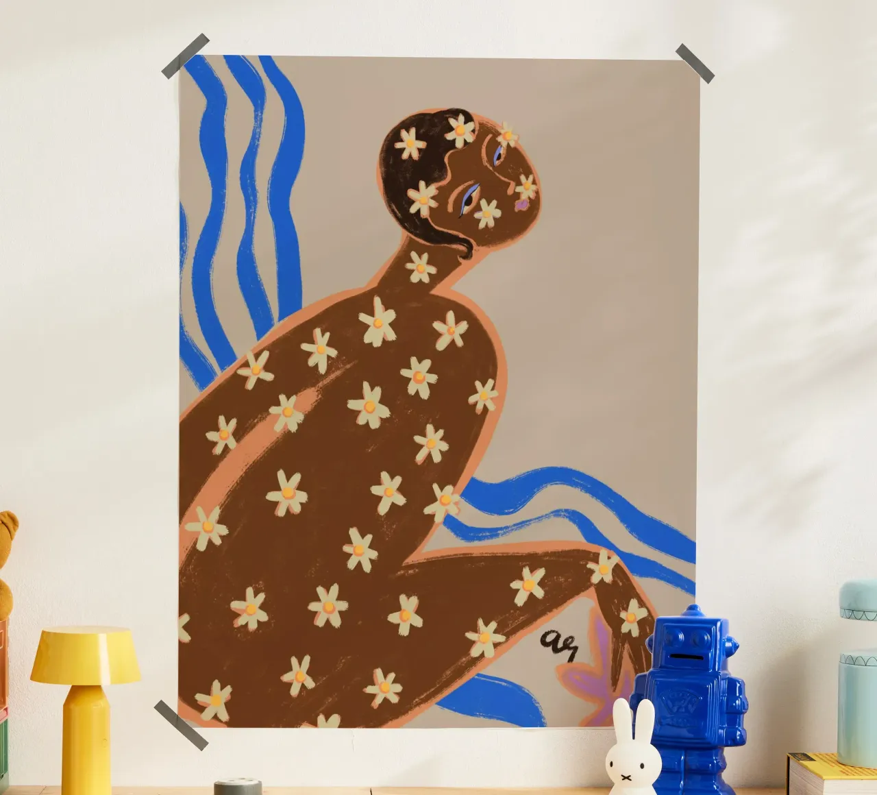 Blooming Daisy poster con telaio in plastica da Arty Guava
