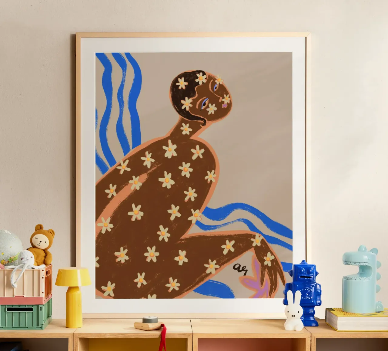 Blooming Daisy poster con telaio in plastica da Arty Guava