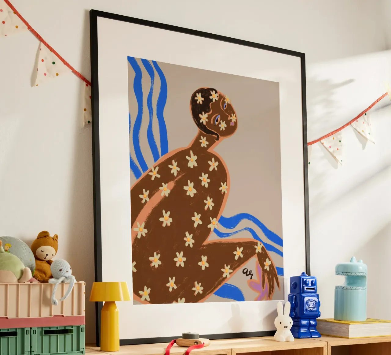 Blooming Daisy poster con telaio in plastica da Arty Guava