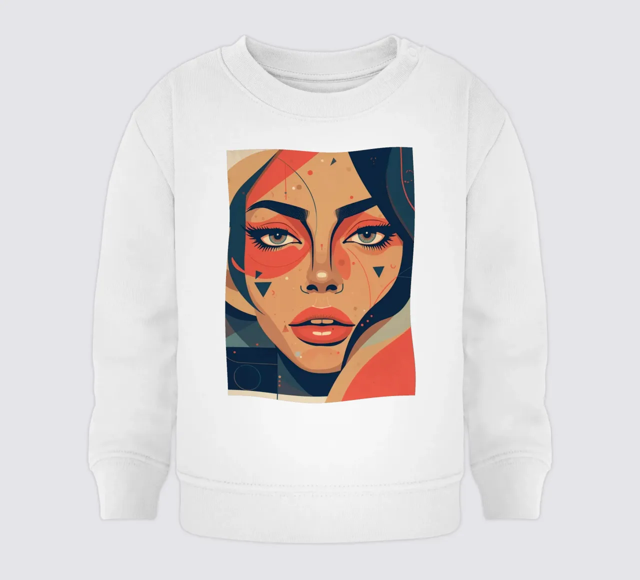 Volto di donna astratto con elementi geometrici freddi felpa neonato da DesignDoodle