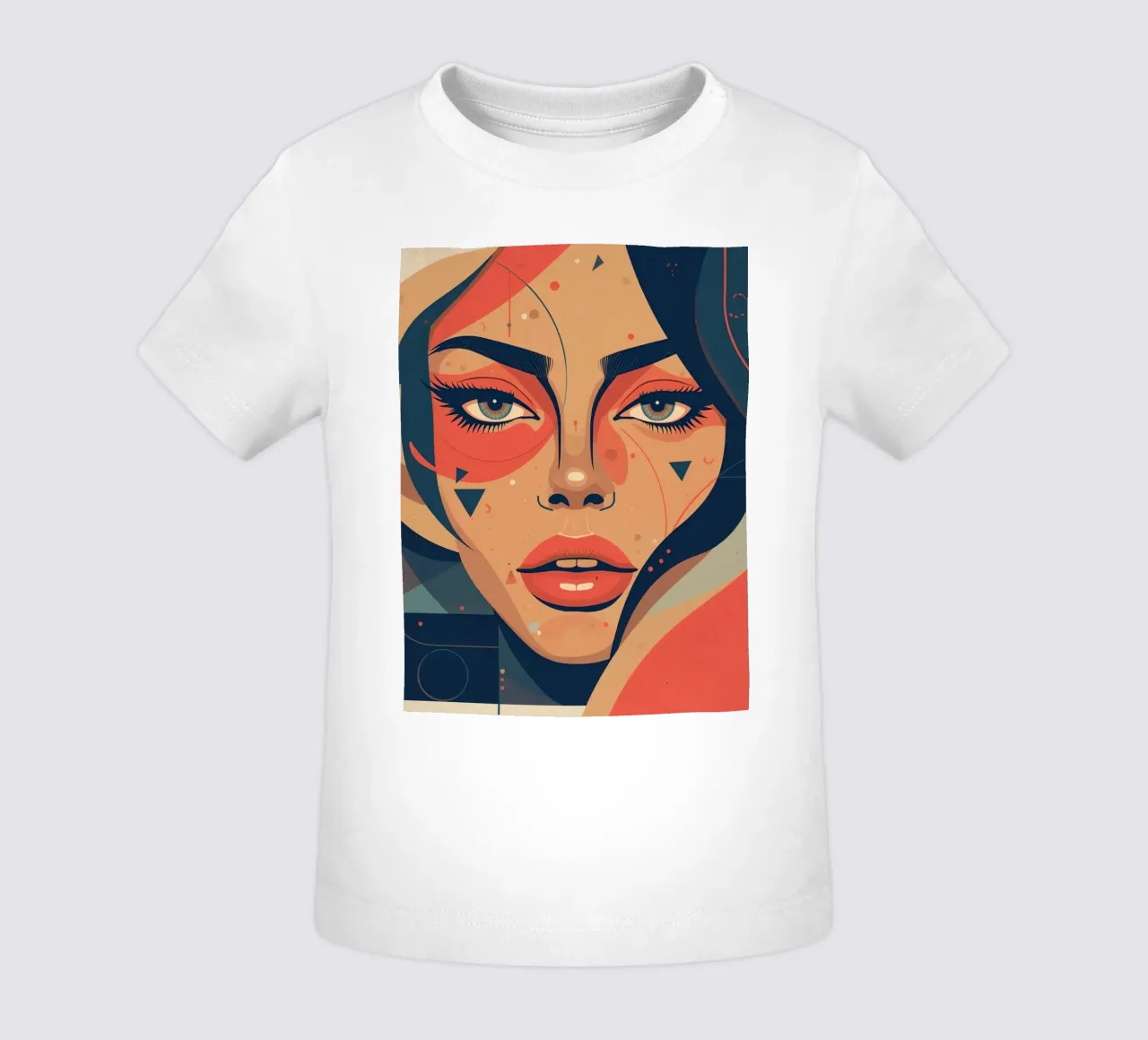 Volto di donna astratto con elementi geometrici freddi maglietta neonato da DesignDoodle