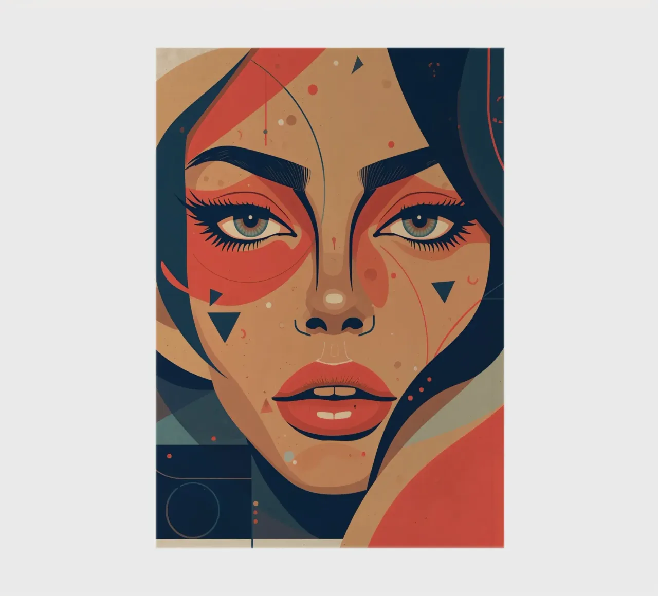 Abstract Woman's Face with Cool Geometric Elements notebook by DesignDoodle