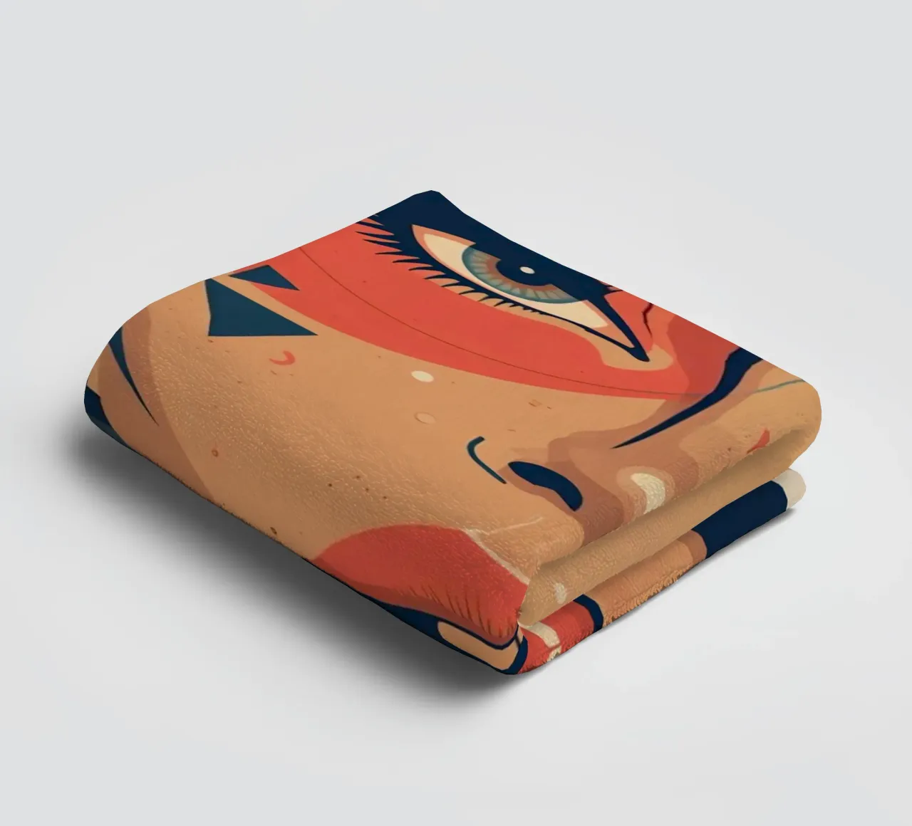 Abstract Woman's Face with Cool Geometric Elements towel by DesignDoodle