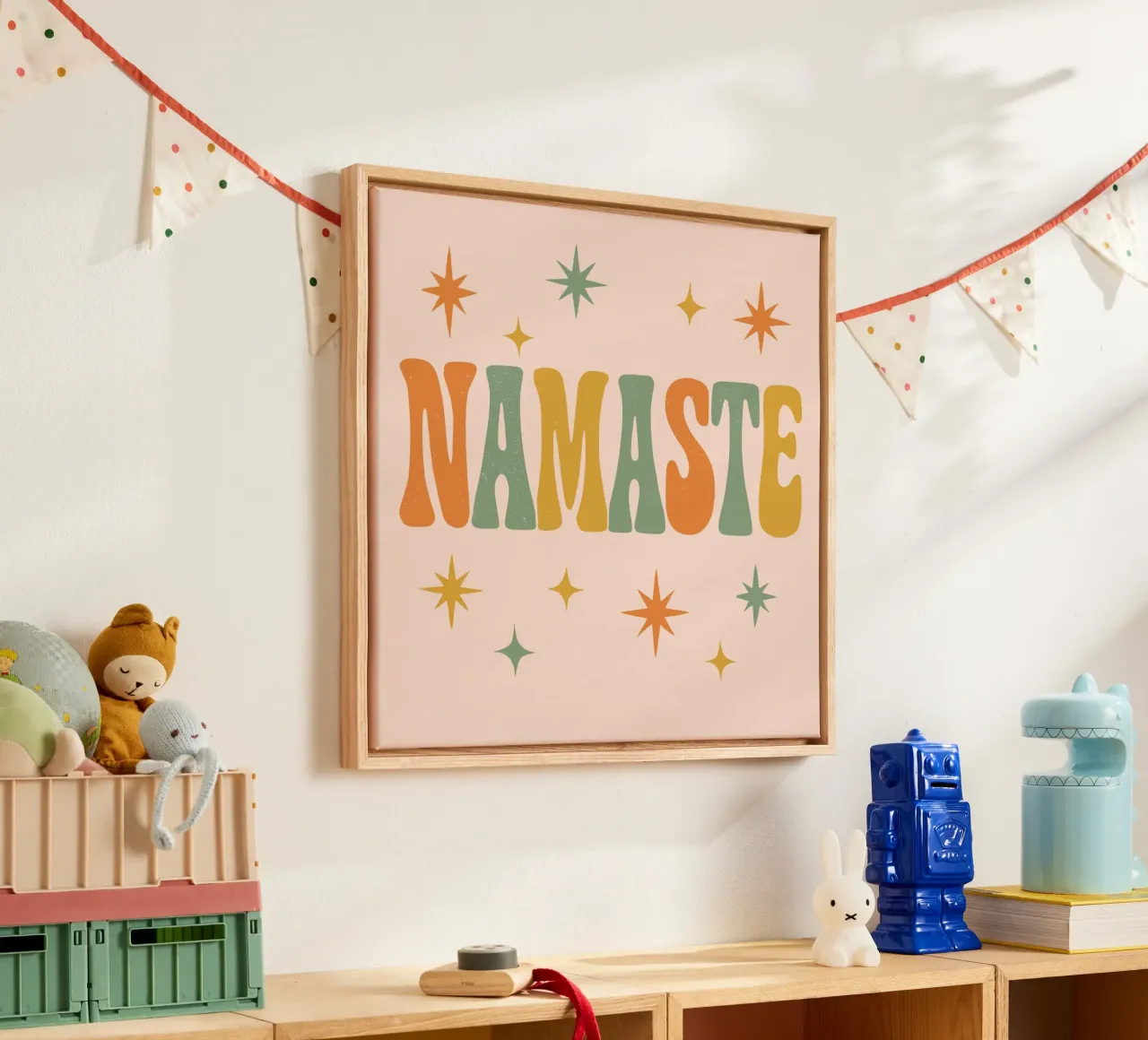 Namaste (Square) tela con Cornice a cassetta da treechild